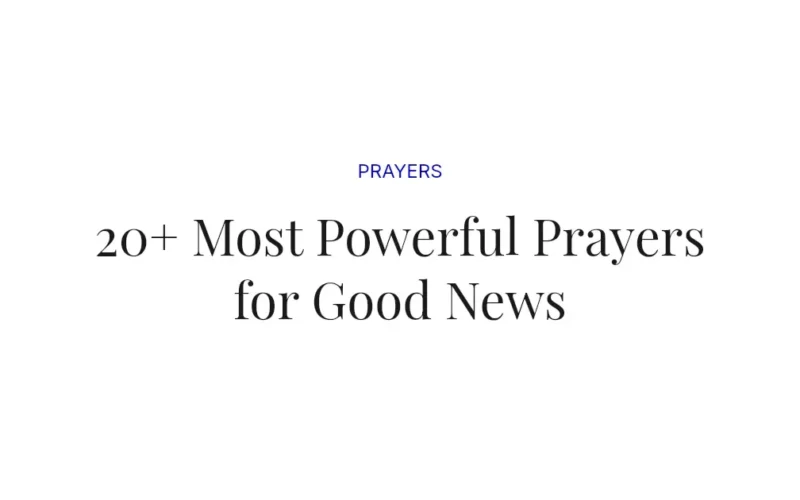 20+ Most Powerful Prayers for Good News
