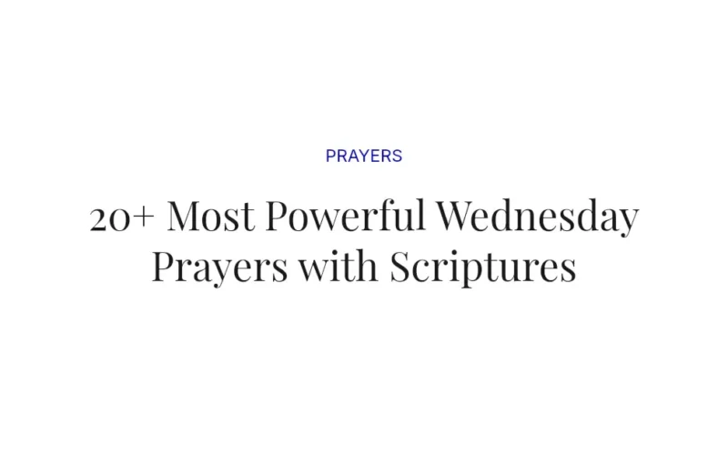 20+ Most Powerful Wednesday Prayers with Scriptures