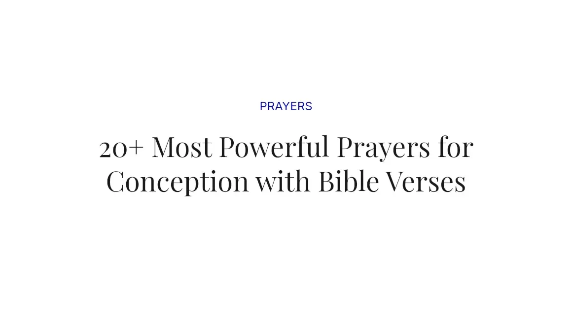 20+ Most Powerful Prayers for Conception with Bible Verses