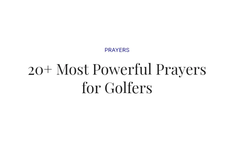 20+ Most Powerful Prayers for Golfers