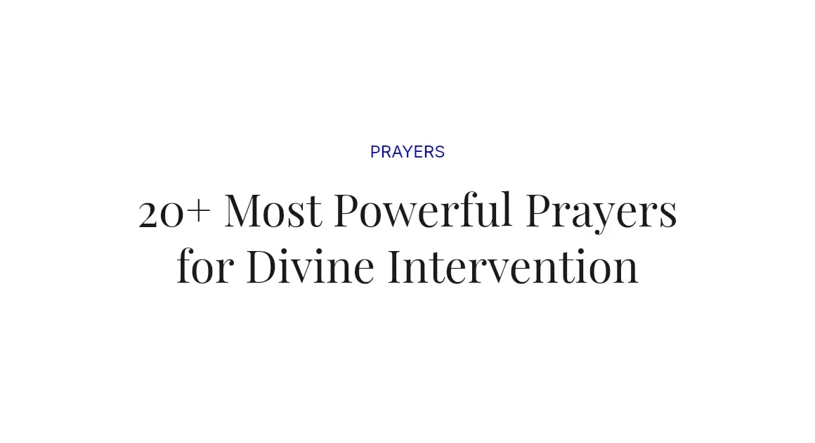 20+ Most Powerful Prayers for Divine Intervention