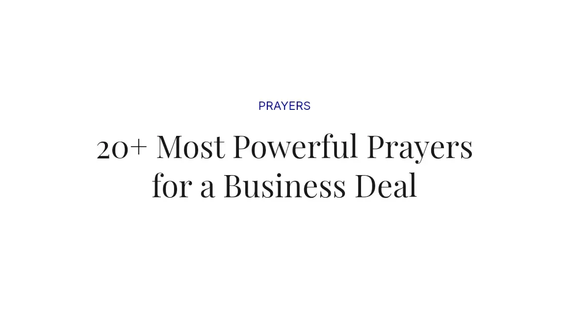 20+ Most Powerful Prayers for a Business Deal