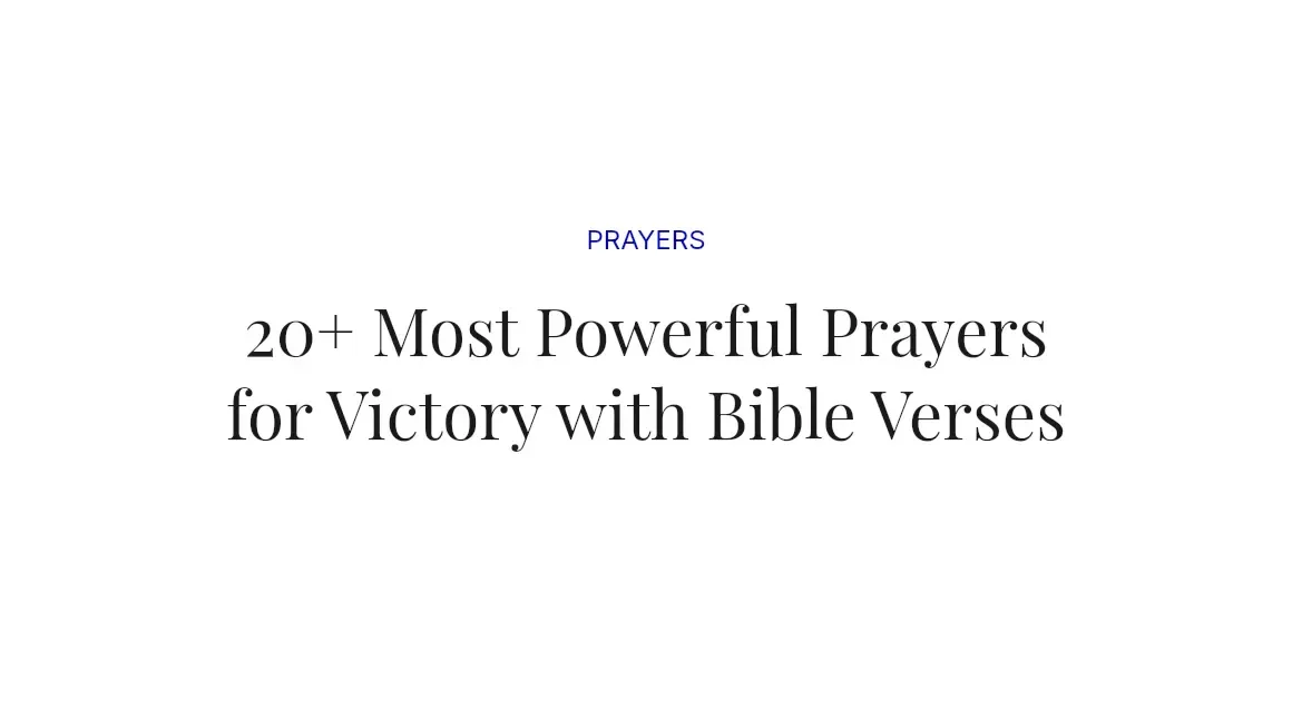 20+ Most Powerful Prayers for Victory with Bible Verses