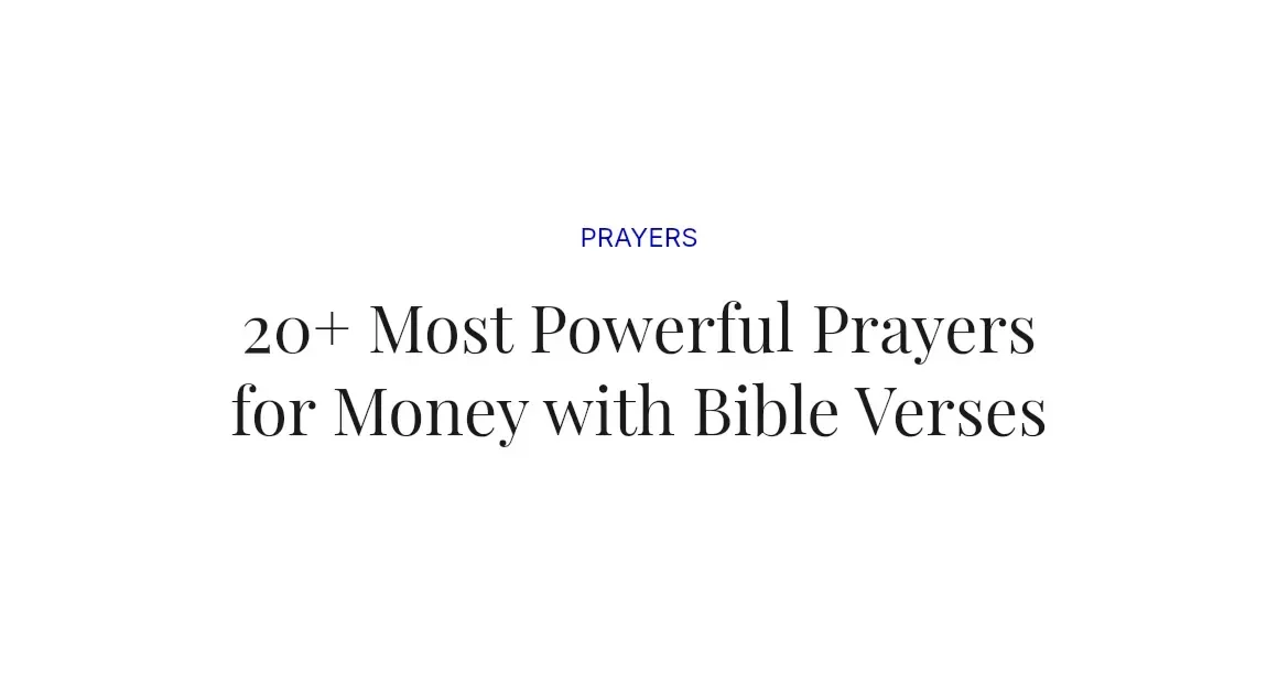 20+ Most Powerful Prayers for Money with Bible Verses