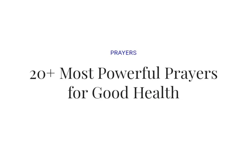 20+ Most Powerful Prayers for Good Health