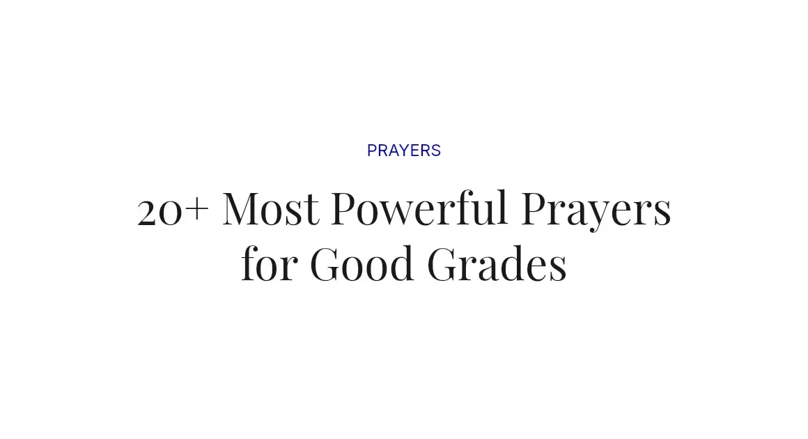 20+ Most Powerful Prayers for Good Grades