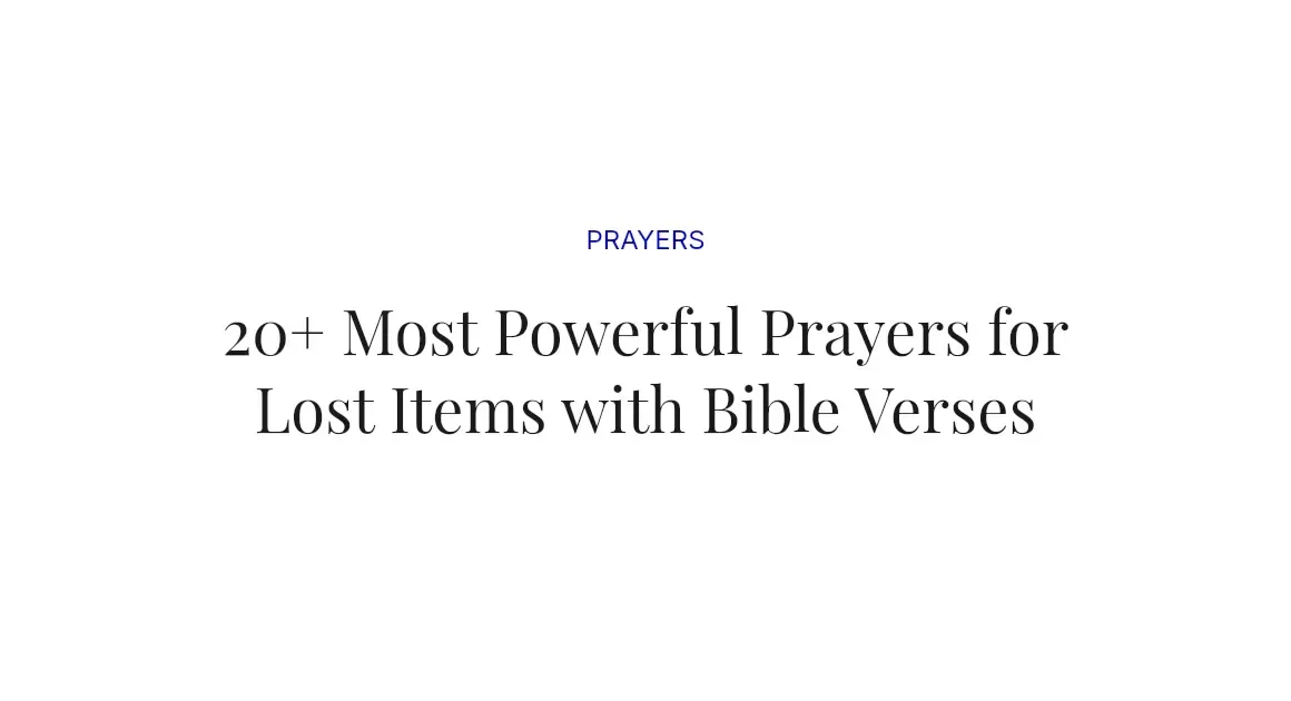 20+ Most Powerful Prayers for Lost Items with Bible Verses