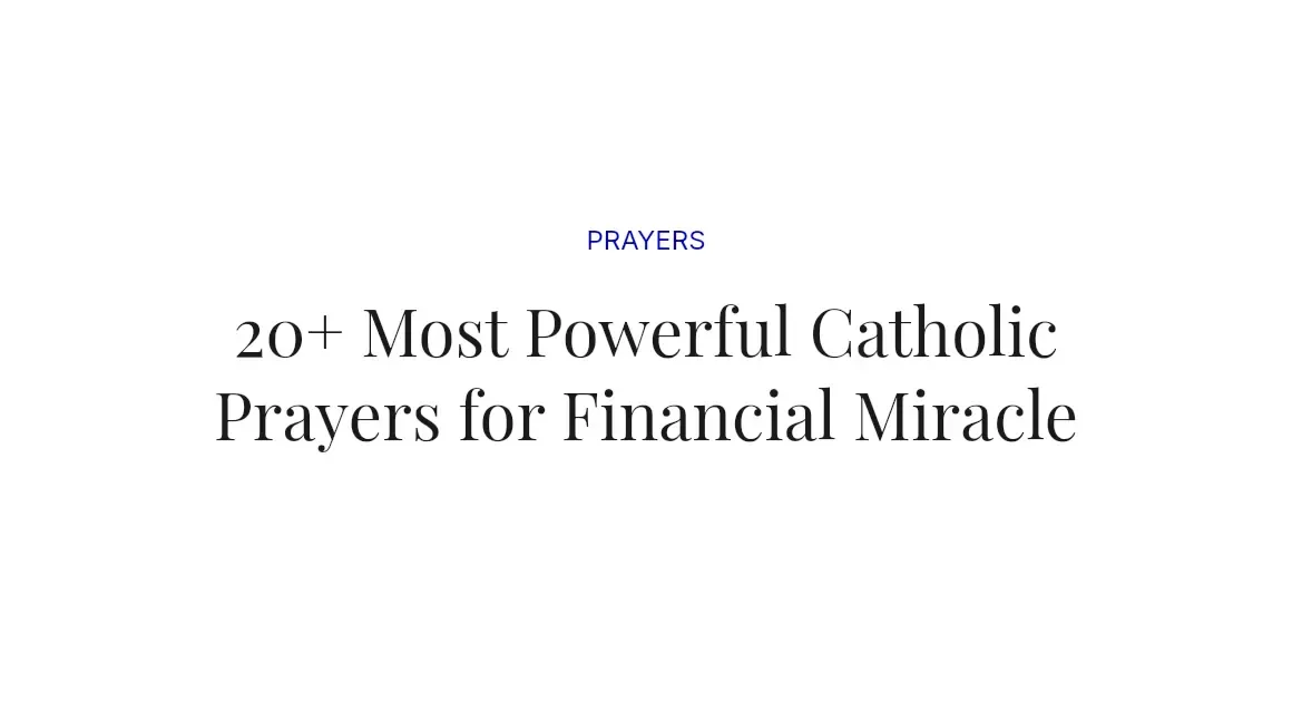 20+ Most Powerful Catholic Prayers for Financial Miracle
