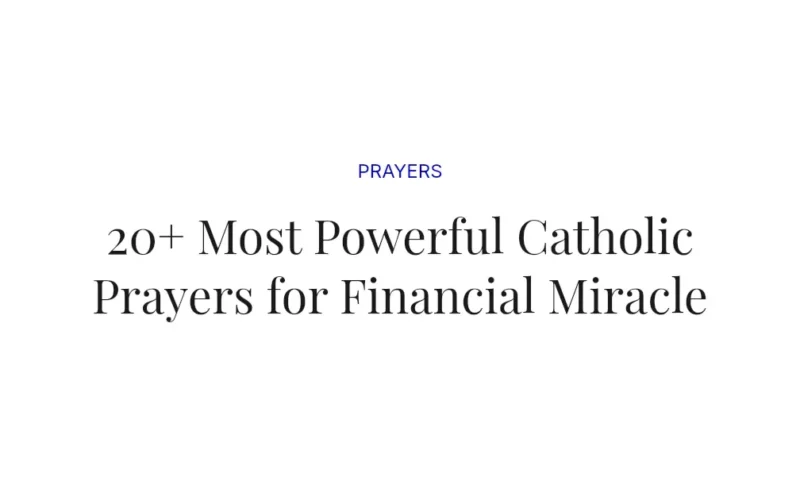 20+ Most Powerful Catholic Prayers for Financial Miracle