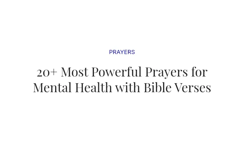 20+ Most Powerful Prayers for Mental Health with Bible Verses