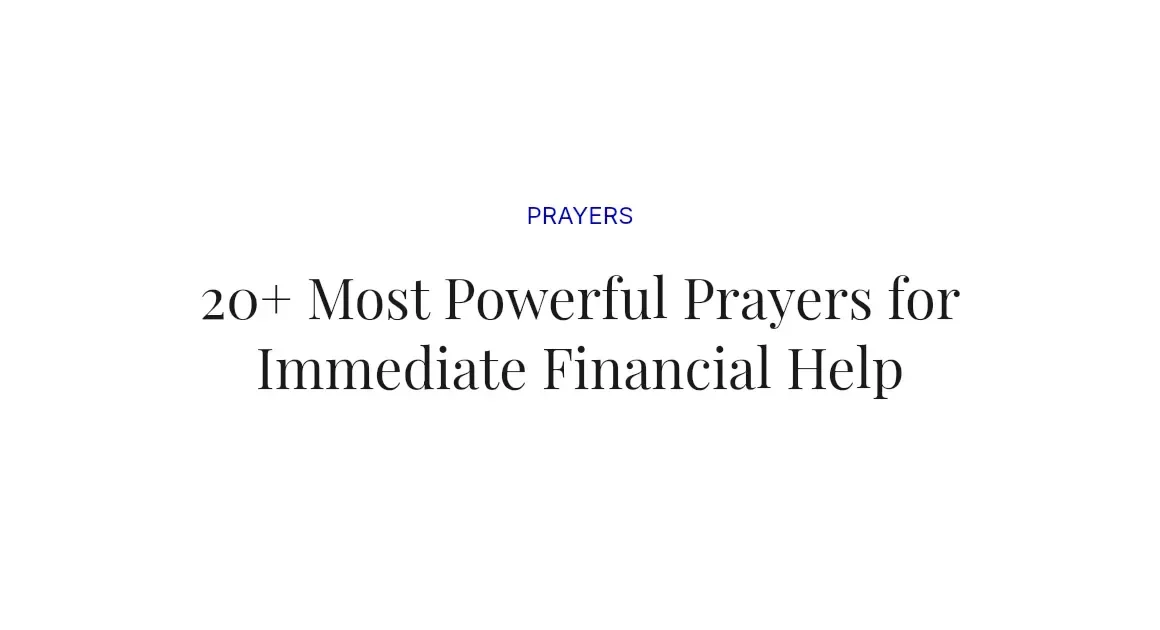 20+ Most Powerful Prayers for Immediate Financial Help