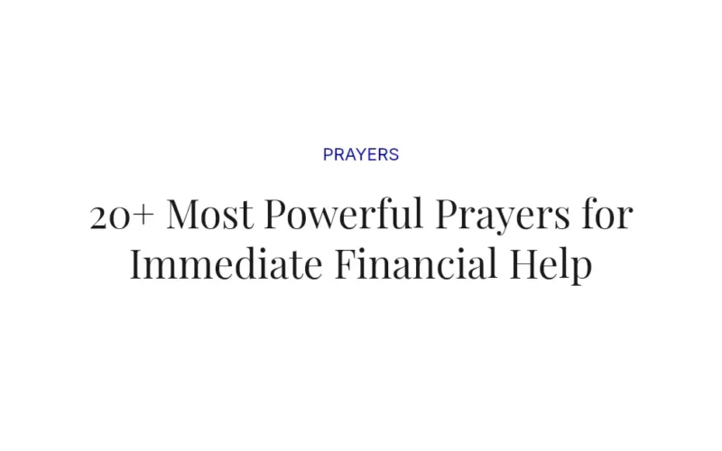 20+ Most Powerful Prayers for Immediate Financial Help