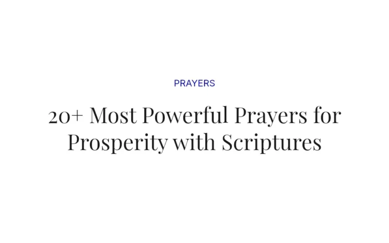 20+ Most Powerful Prayers for Prosperity with Scriptures