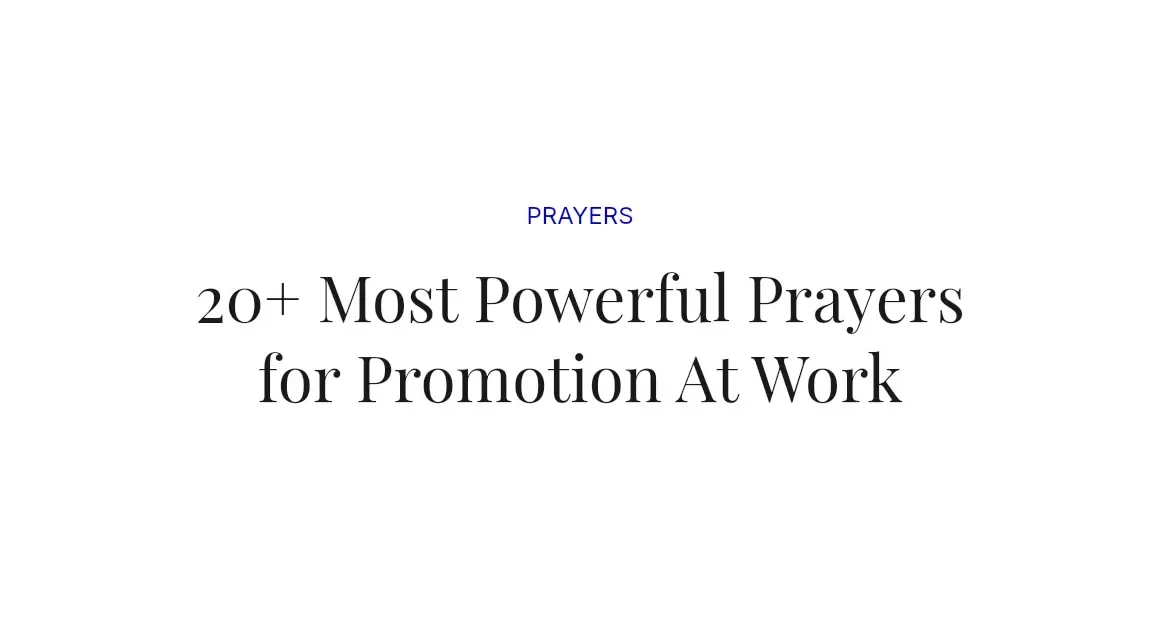 20+ Most Powerful Prayers for Promotion At Work