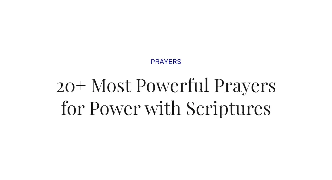 20+ Most Powerful Prayers for Power with Scriptures