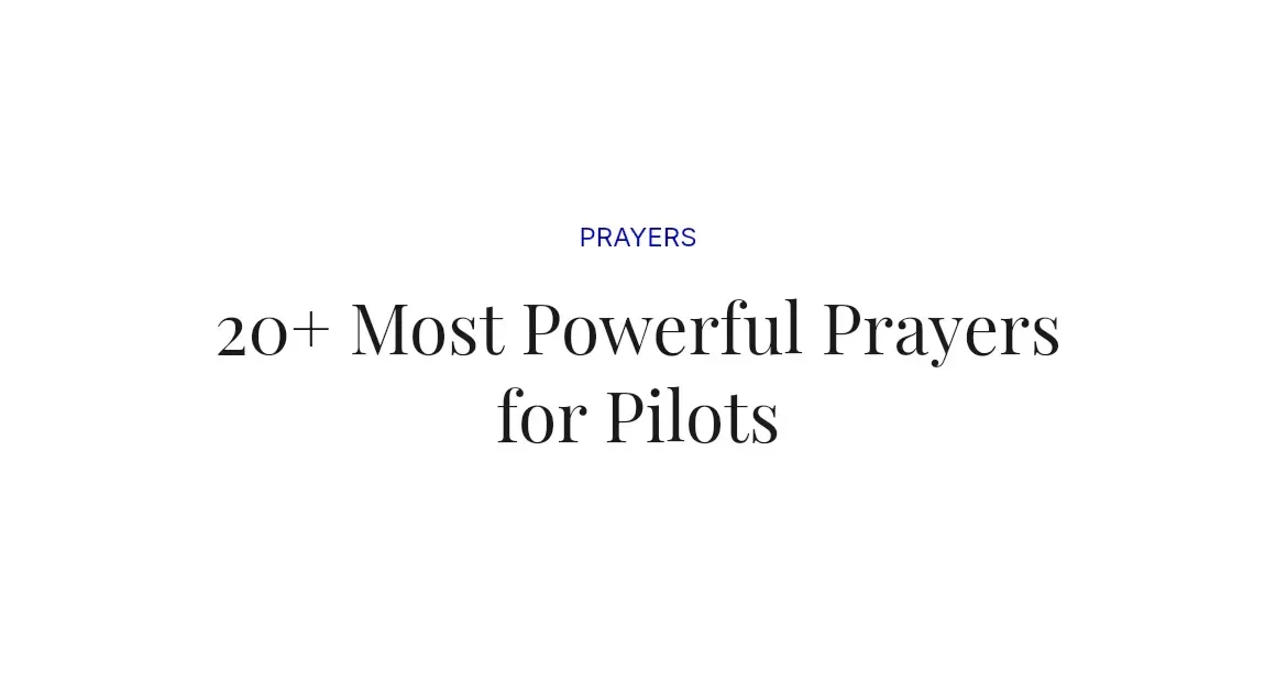 20+ Most Powerful Prayers for Pilots
