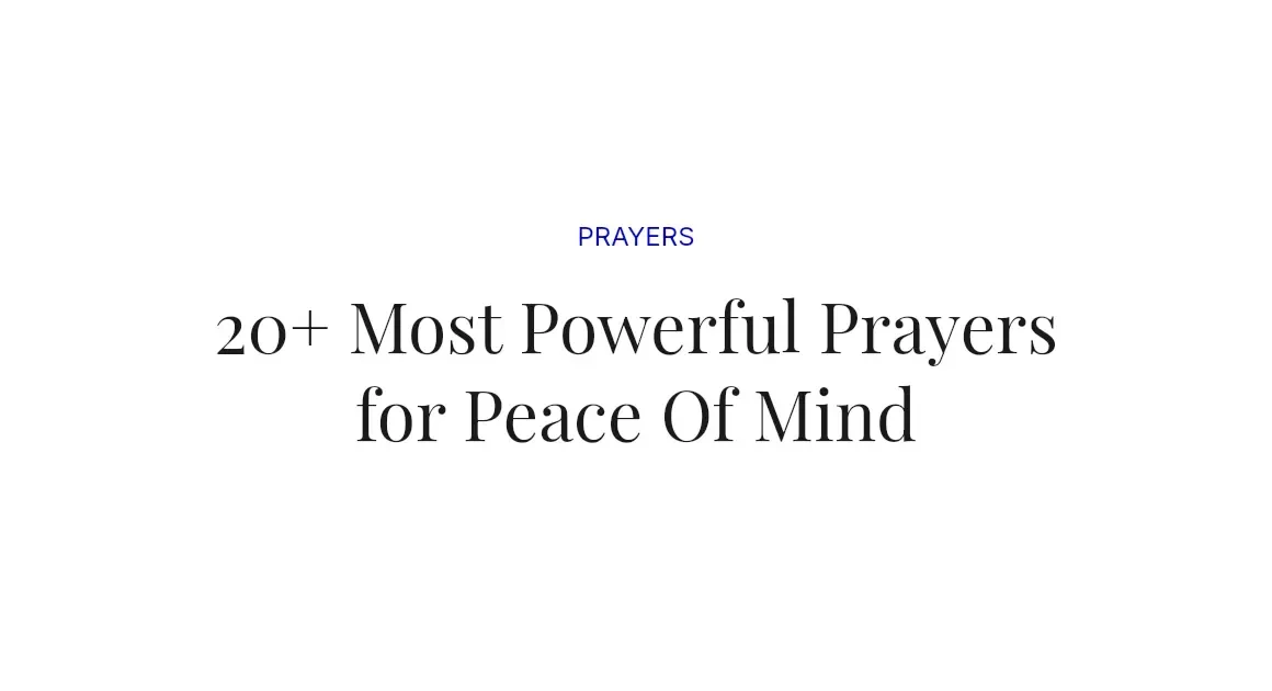 20+ Most Powerful Prayers for Peace Of Mind