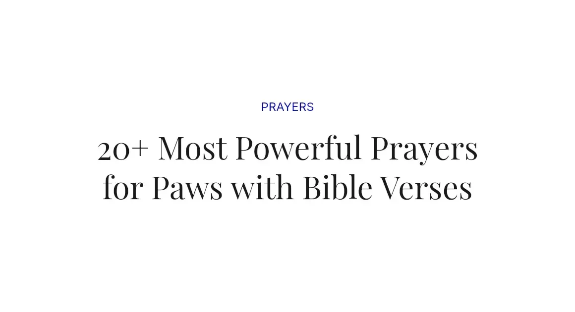 20+ Most Powerful Prayers for Paws with Bible Verses