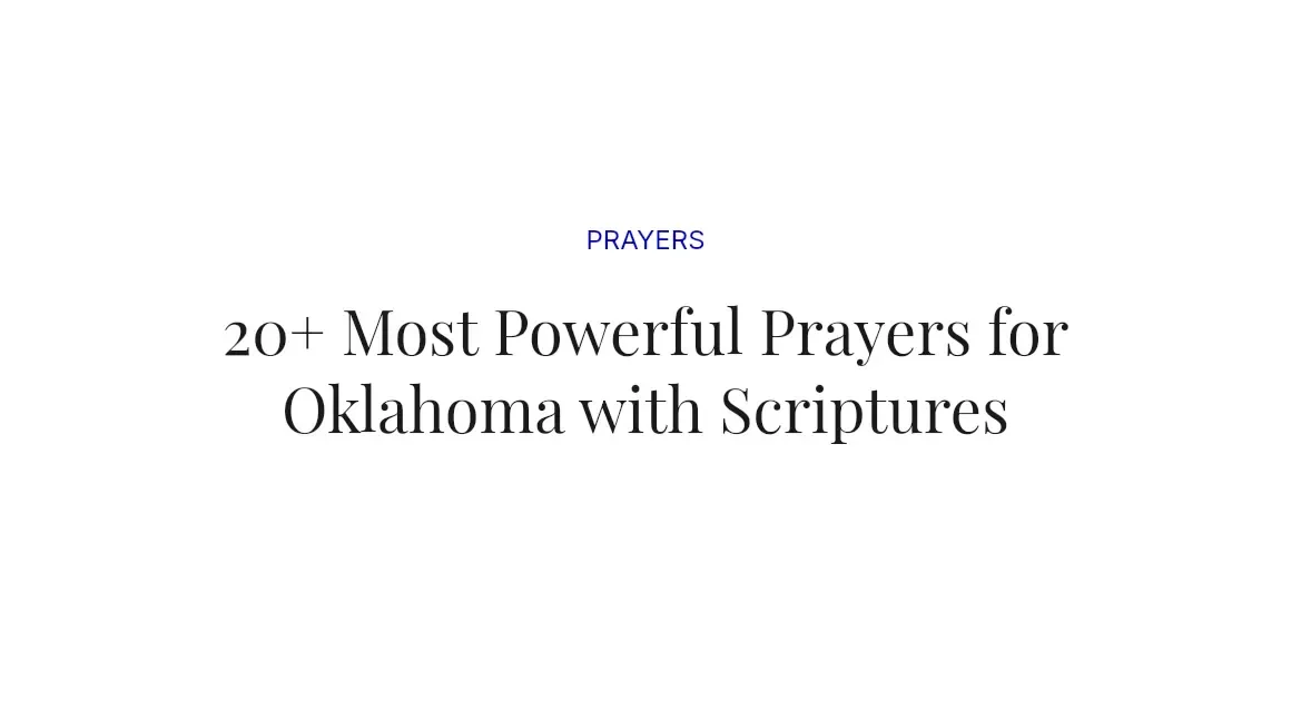 20+ Most Powerful Prayers for Oklahoma with Scriptures