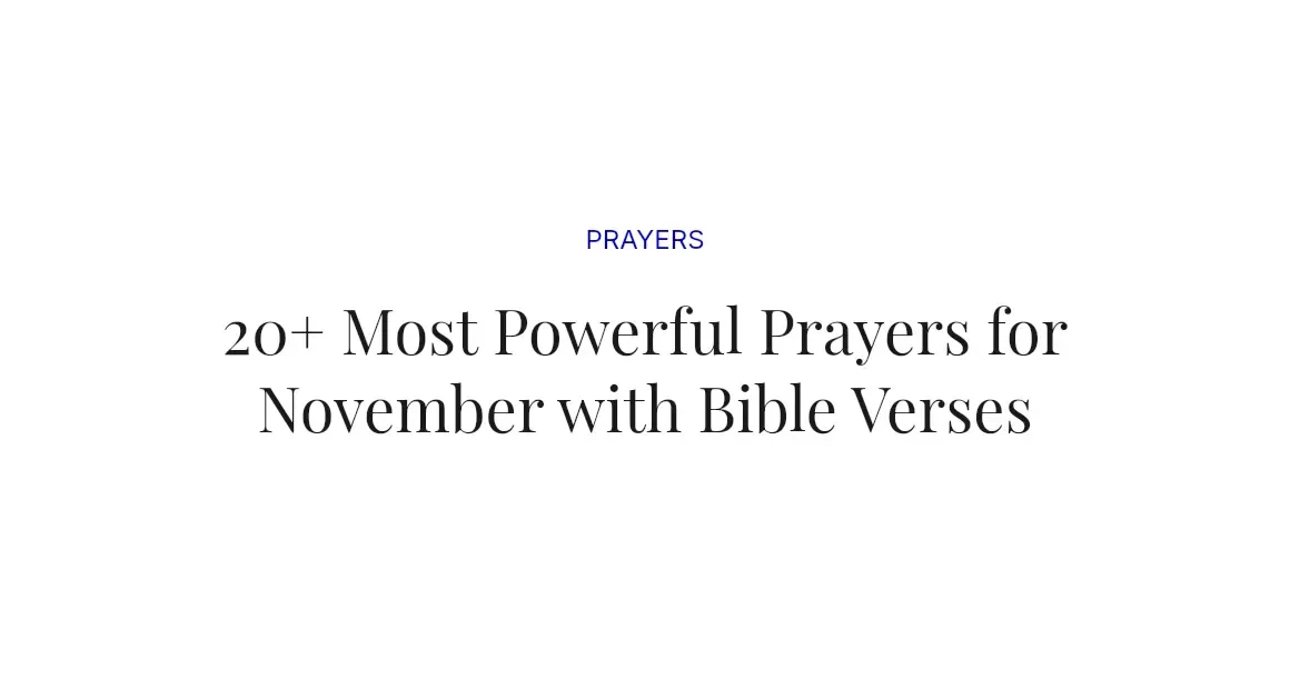 20+ Most Powerful Prayers for November with Bible Verses