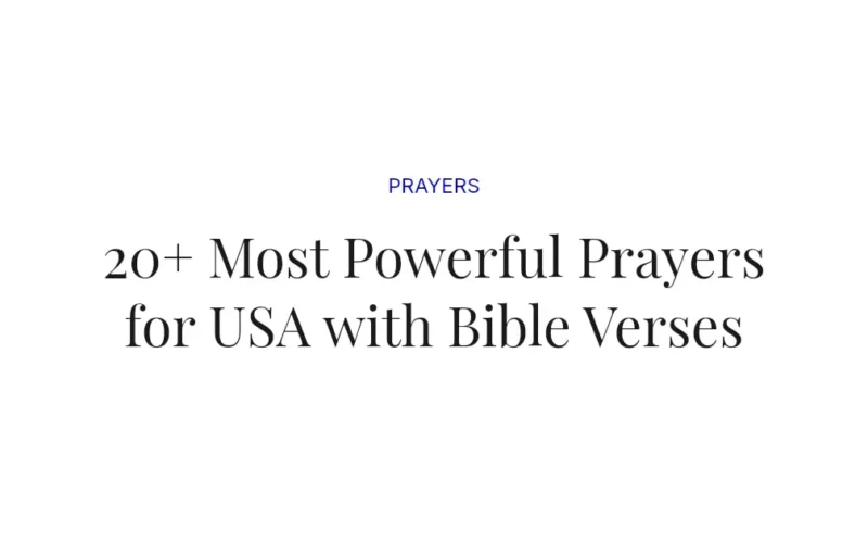 20+ Most Powerful Prayers for USA with Bible Verses