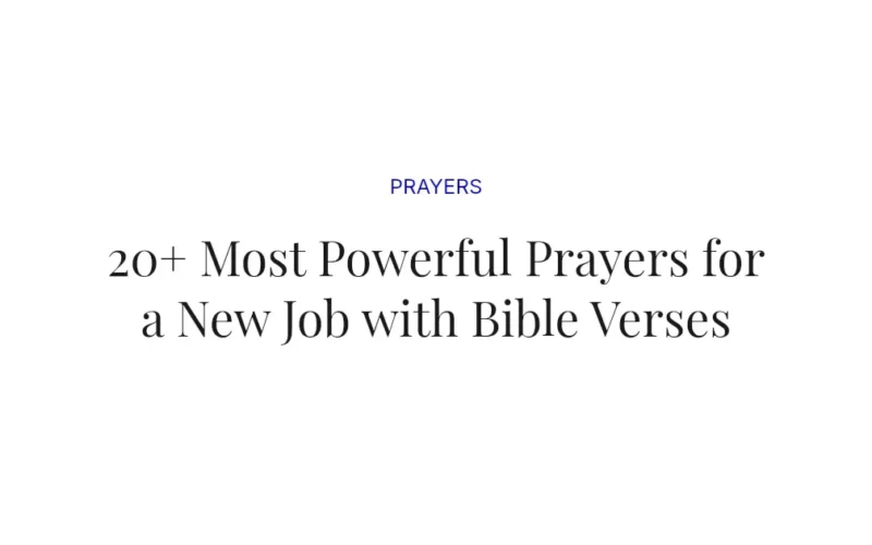 20+ Most Powerful Prayers for a New Job with Bible Verses