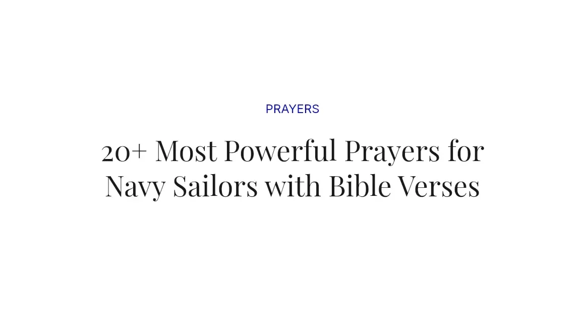 20+ Most Powerful Prayers for Navy Sailors with Bible Verses