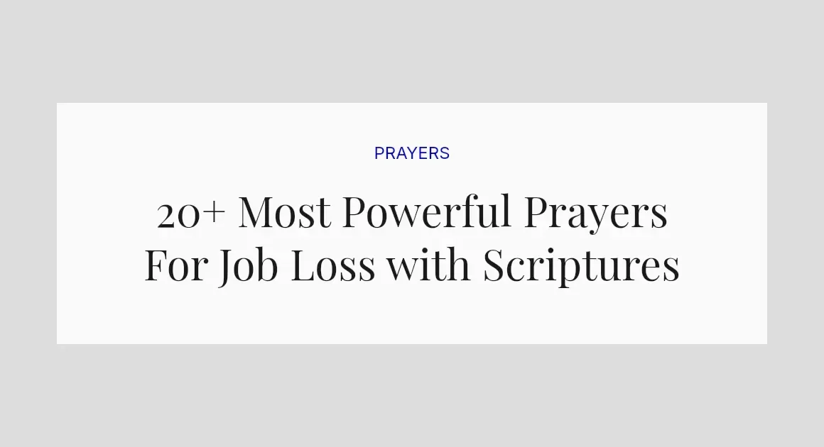20+ Most Powerful Prayers For Job Loss with Scriptures