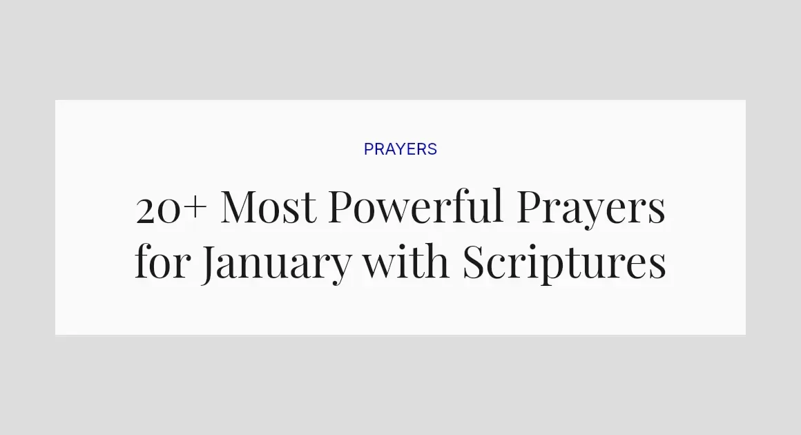 20+ Most Powerful Prayers for January with Scriptures