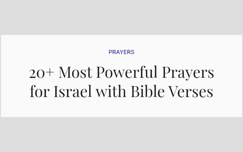 20+ Most Powerful Prayers for Israel with Bible Verses