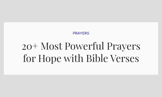 20+ Most Powerful Prayers for Hope with Bible Verses