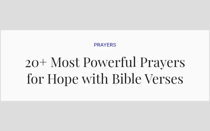 20+ Most Powerful Prayers for Hope with Bible Verses