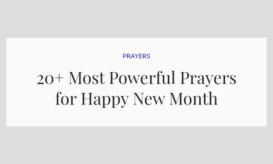 20+ Most Powerful Prayers for Happy New Month