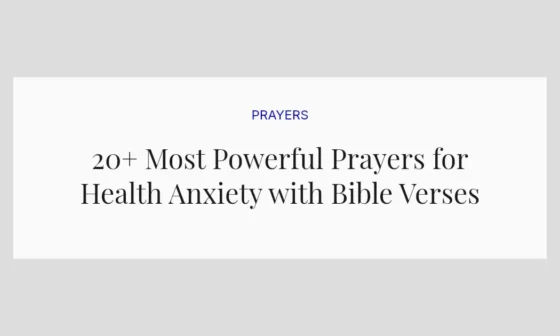 20+ Most Powerful Prayers for Health Anxiety with Bible Verses