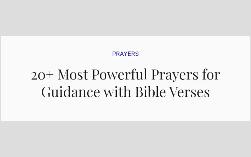 20+ Most Powerful Prayers for Guidance with Bible Verses