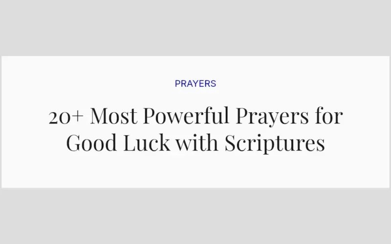 20+ Most Powerful Prayers for Good Luck with Scriptures
