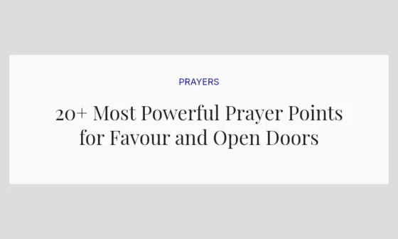20+ Most Powerful Prayer Points for Favour and Open Doors