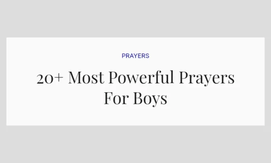 20+ Most Powerful Prayers For Boys