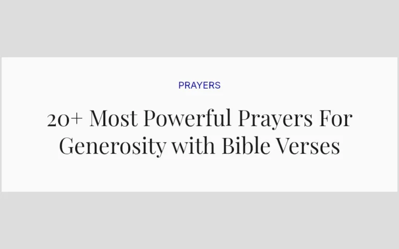 20+ Most Powerful Prayers For Generosity with Bible Verses