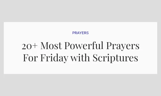 20+ Most Powerful Prayers For Friday with Scriptures