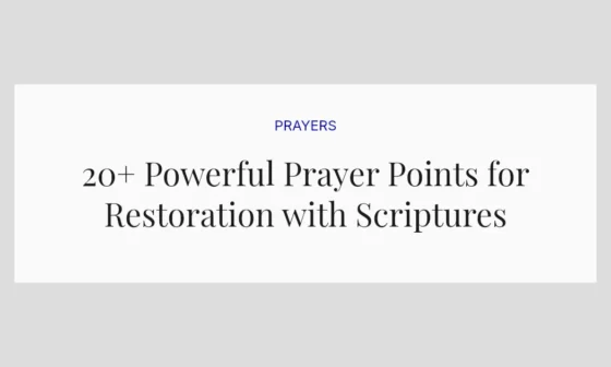 20+ Powerful Prayer Points for Restoration with Scriptures