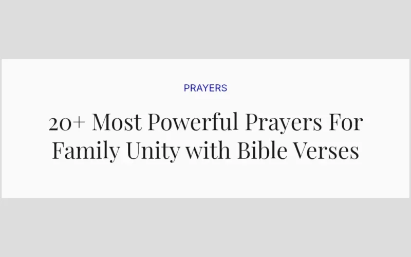 20+ Most Powerful Prayers For Family Unity with Bible Verses
