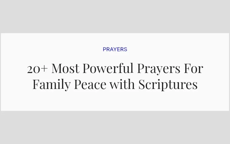20+ Most Powerful Prayers For Family Peace with Scriptures