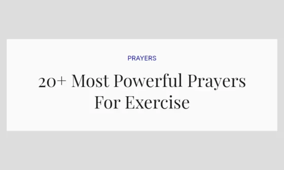 20+ Most Powerful Prayers For Exercise