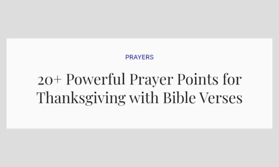 20+ Powerful Prayer Points for Thanksgiving with Bible Verses