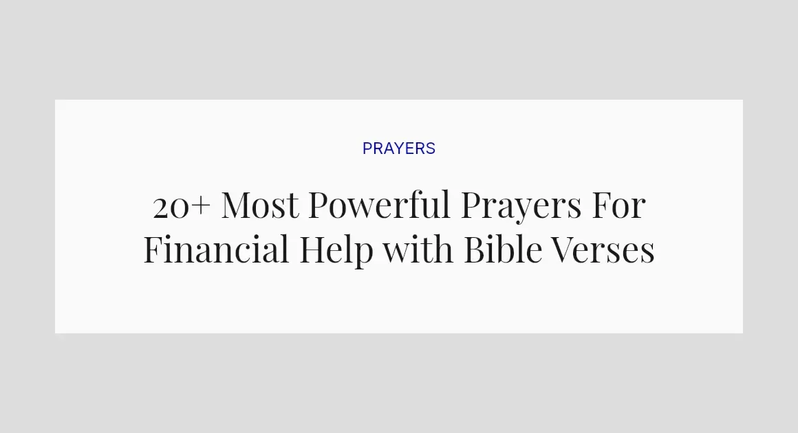 20+ Most Powerful Prayers For Financial Help with Bible Verses