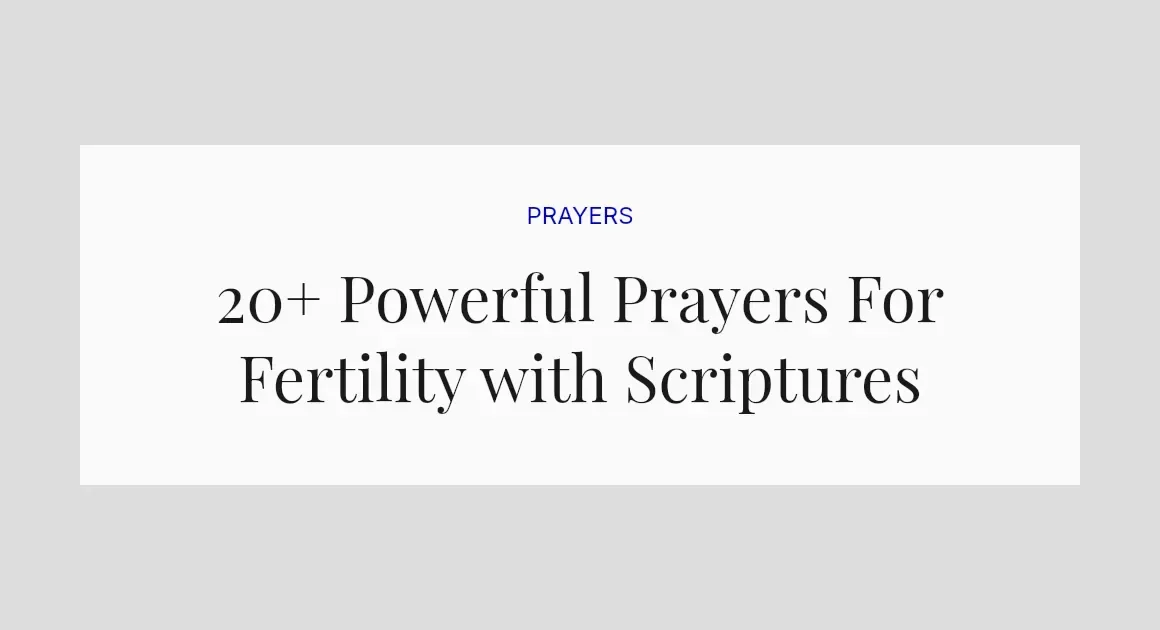 20+ Powerful Prayers For Fertility with Scriptures