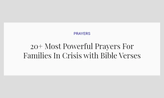 20+ Most Powerful Prayers For Families In Crisis with Bible Verses