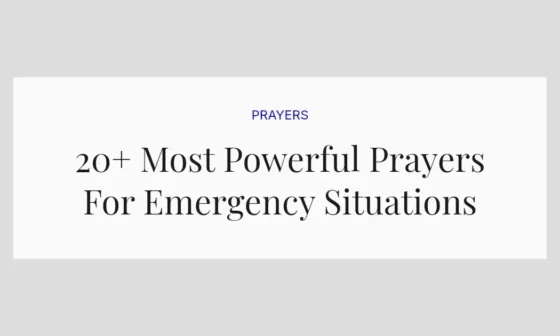 20+ Most Powerful Prayers For Emergency Situations