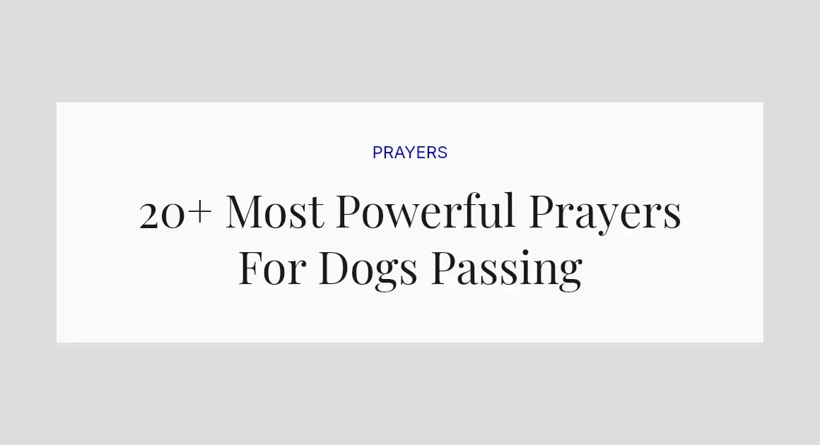 20+ Most Powerful Prayers For Dogs Passing